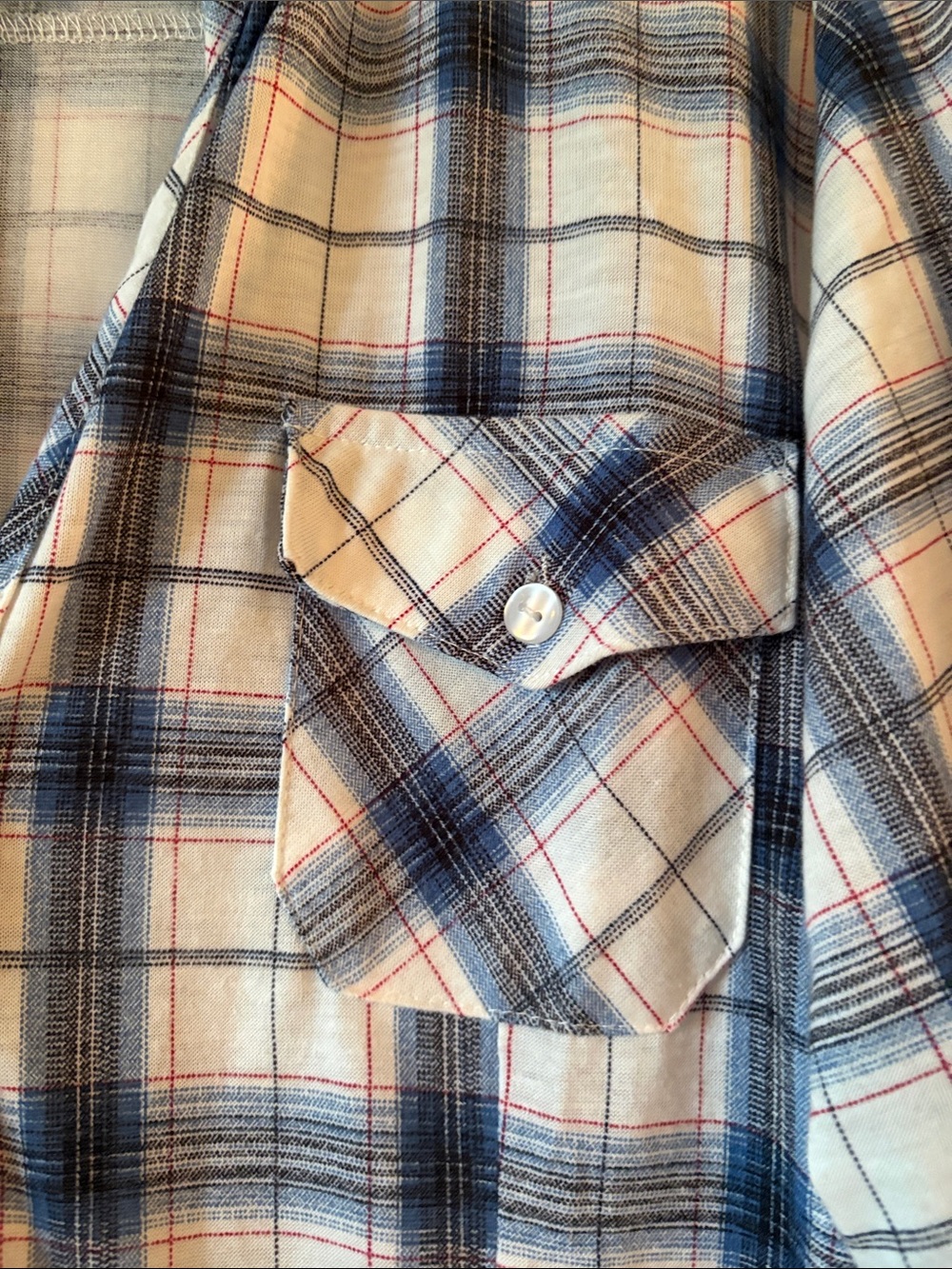 White Mark Blue and White Plaid Button-Front Shirt Dress - Picture 3 of 5
